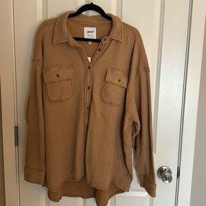 NWTs Aerie Waffle Knit Button Down Shirt